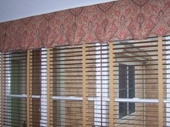 Three wooden blinds on one headrail